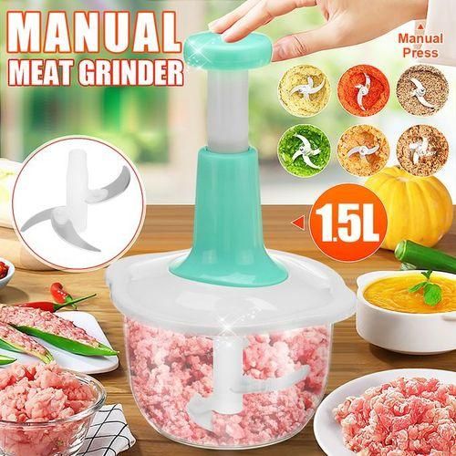 Hand Pat Food Processor - Hand Push Chopper Machine Food Processor - Home Appliances - Small Kitchen Appliances / Meat Chopper Cutter / Handheld Vegetable Chopper / Mincer / Mixer / Blender to Chop Fruits - Onion / Garlic Chopper - Payaz Cutter